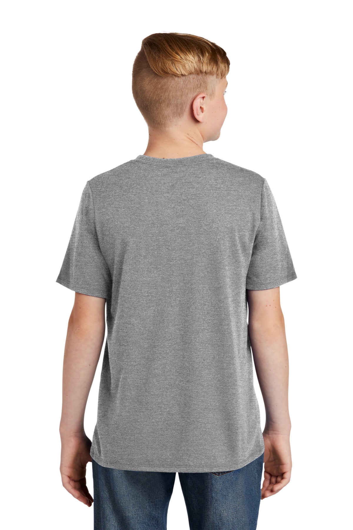 Custom Embroidered District Youth Perfect Tri Tee. DT130Y,Grey Frost
