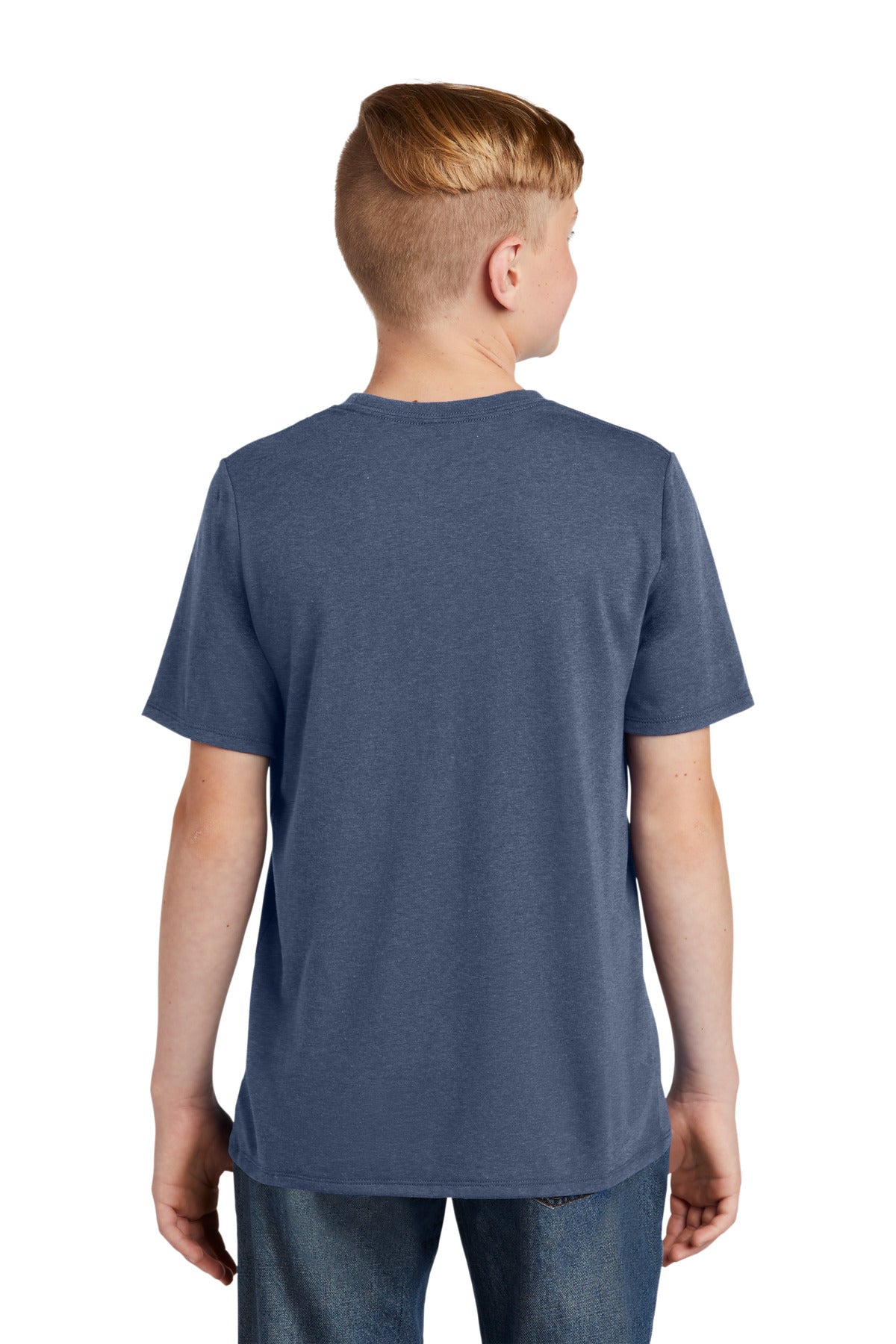 Custom Embroidered District Youth Perfect Tri Tee. DT130Y,Navy Frost
