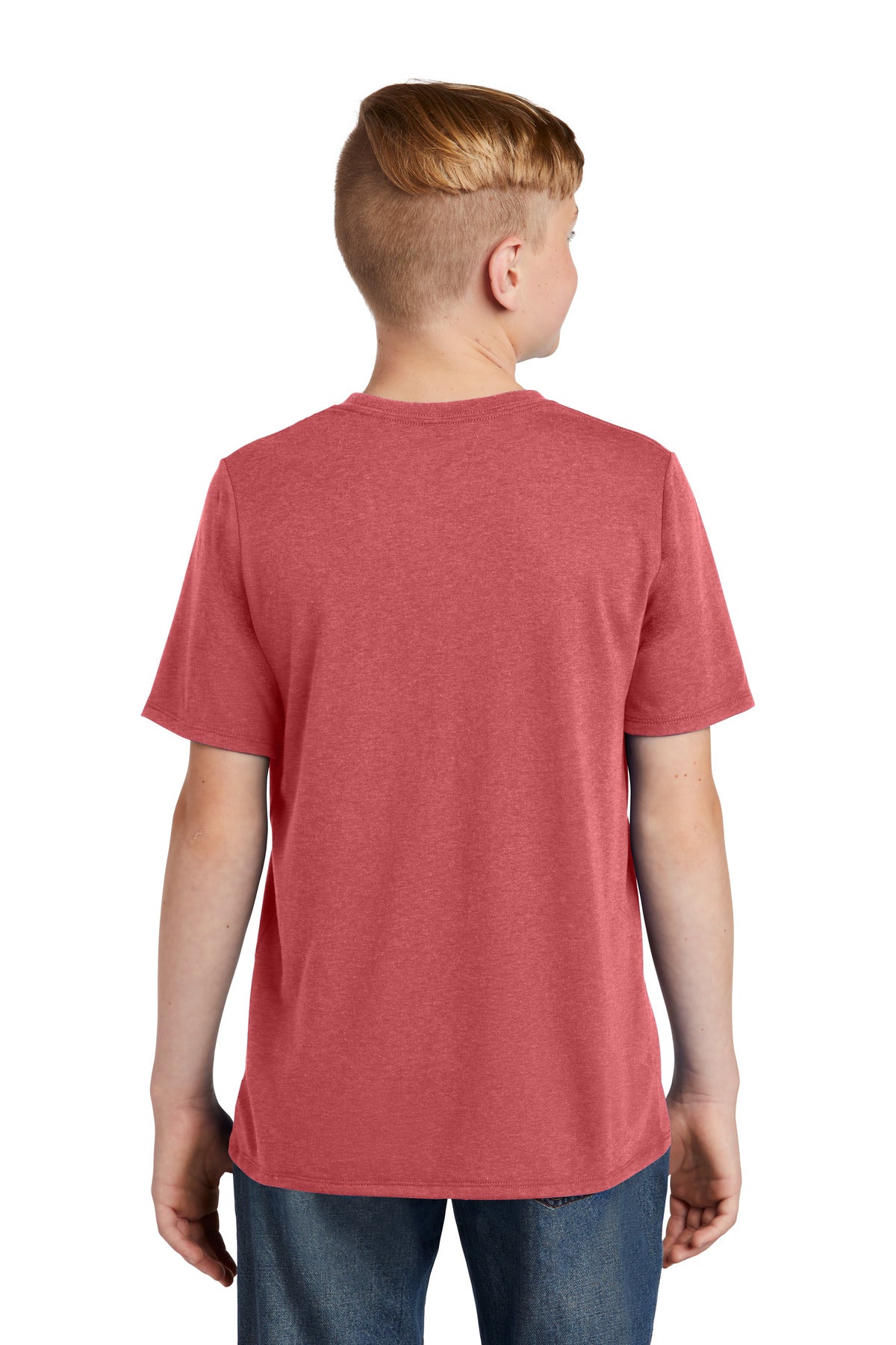Custom Embroidered District Youth Perfect Tri Tee. DT130Y,Red Frost