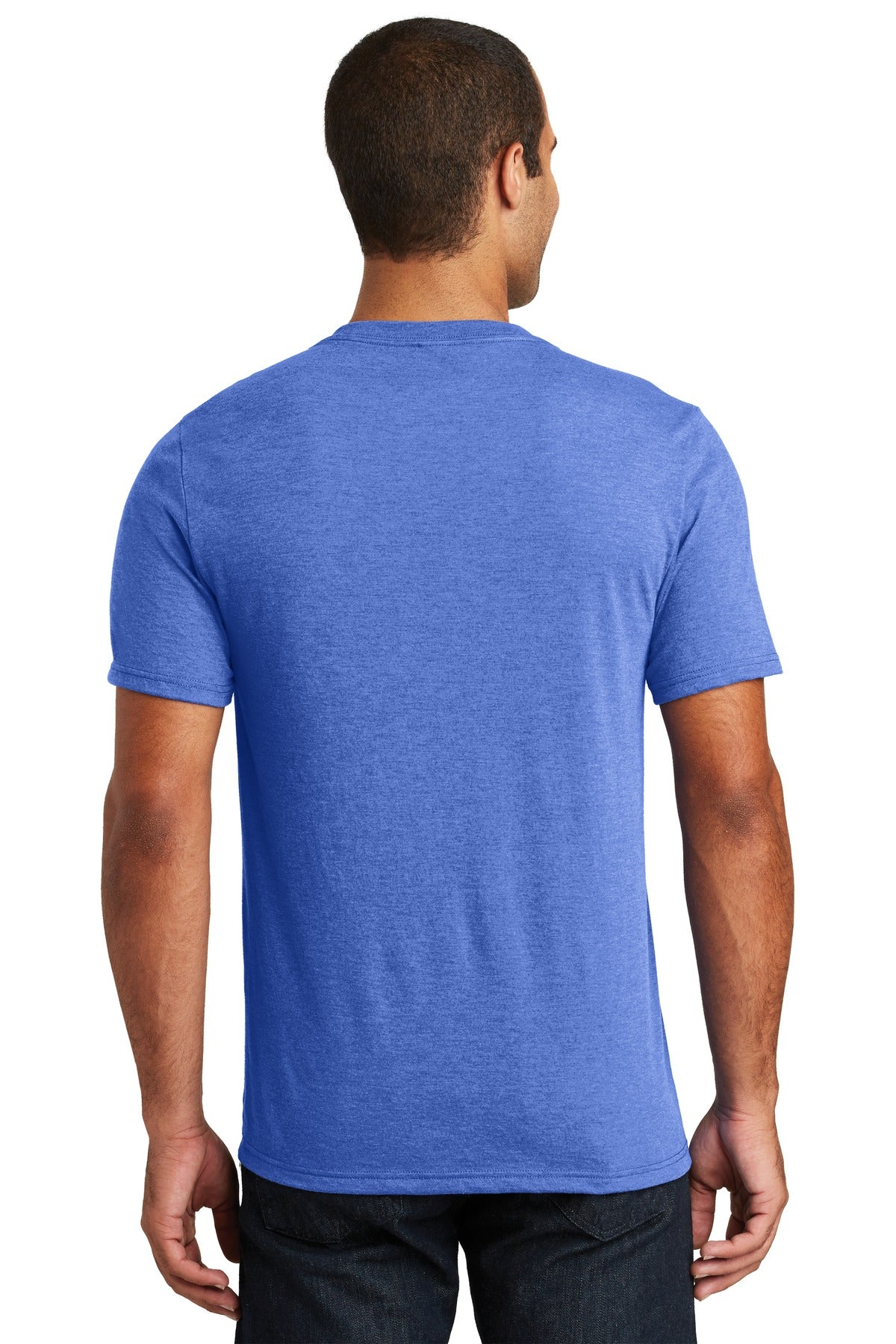 Custom Embroidered District Perfect Tri V-Neck Tee. DT1350,Royal Frost
