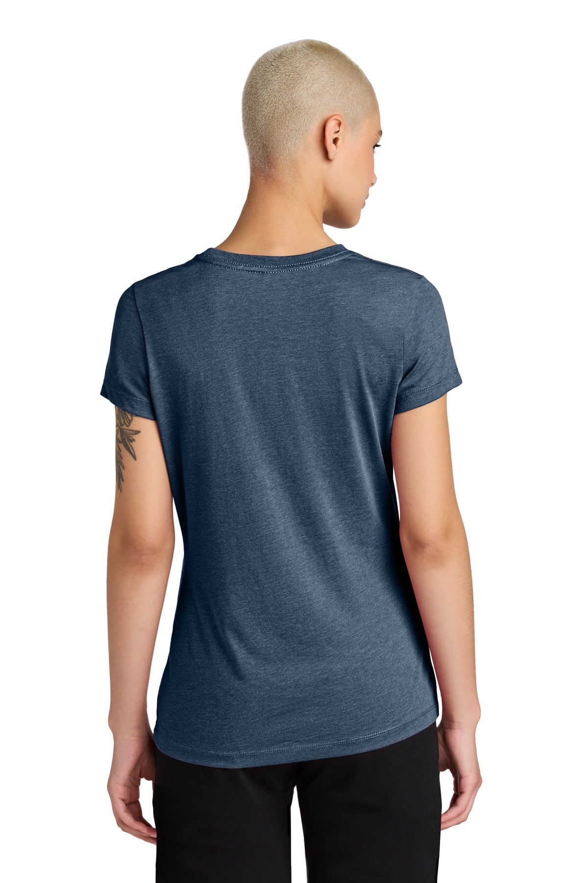 Custom Embroidered District Women's Perfect Weight CVC Tee DT188,Heathered Navy