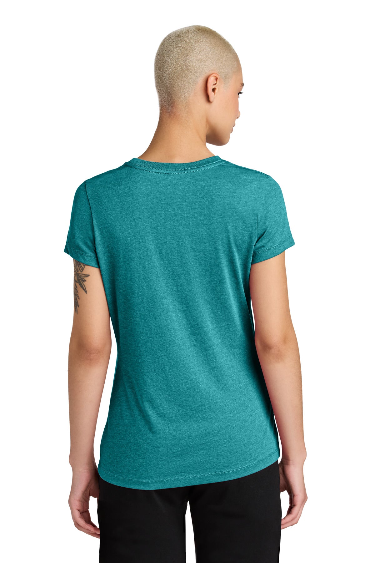 Custom Embroidered District Women's Perfect Weight CVC Tee DT188,Heathered Teal