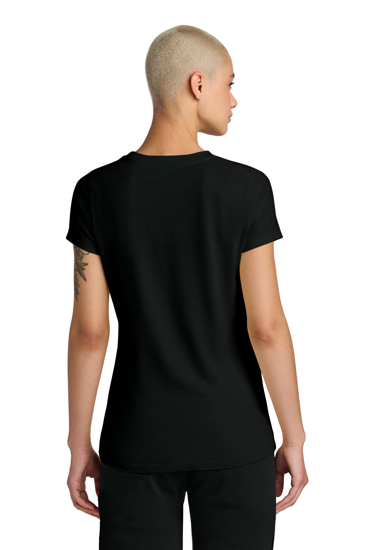 Custom Embroidered District Women's Perfect Weight CVC Tee DT188,Jet Black