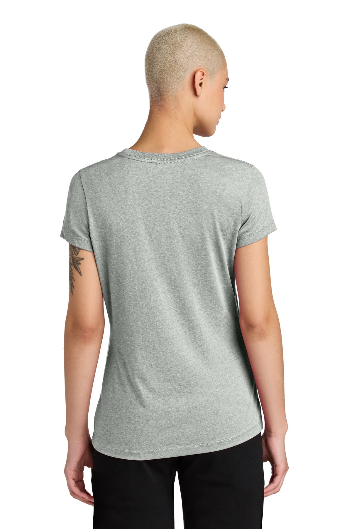 Custom Embroidered District Women's Perfect Weight CVC Tee DT188,Light Heather Grey