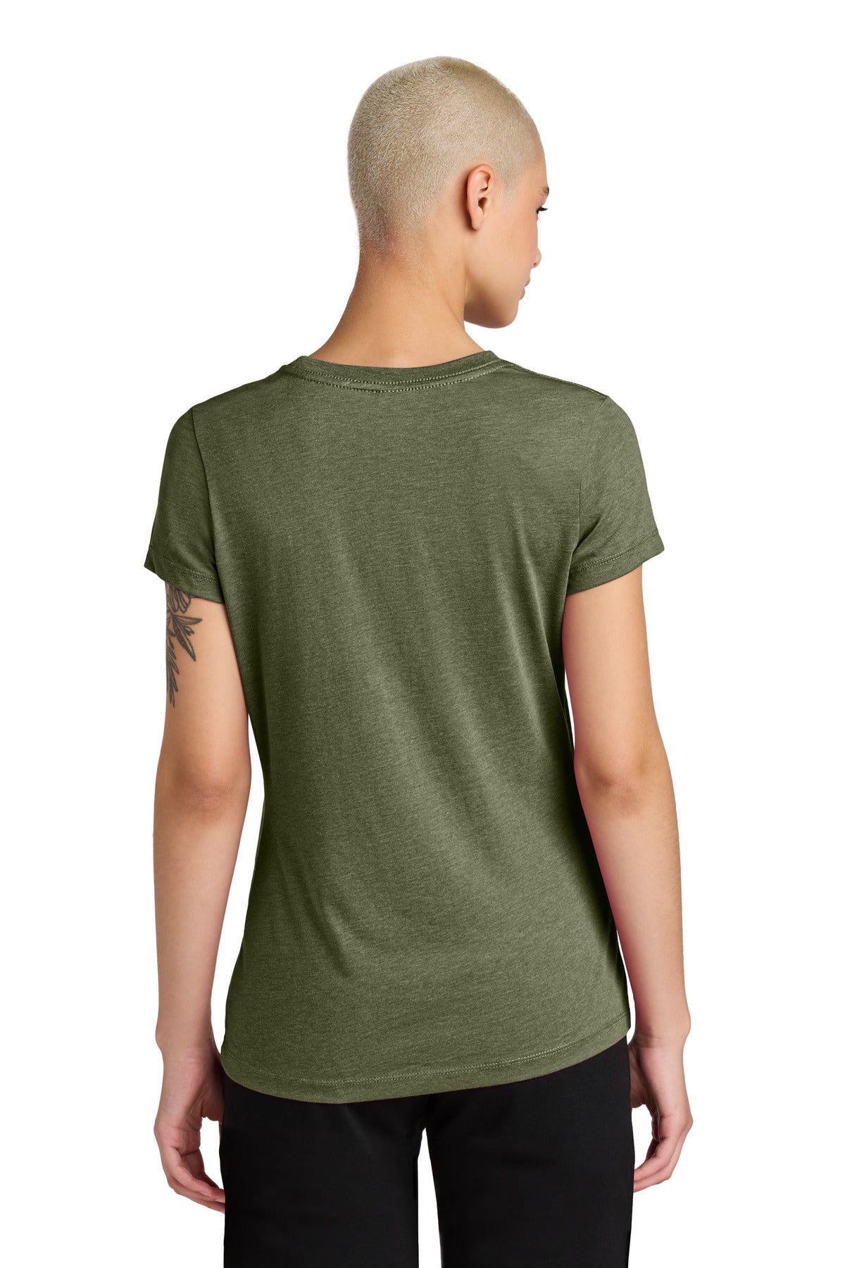 Custom Embroidered District Women's Perfect Weight CVC Tee DT188,Military Green Heather