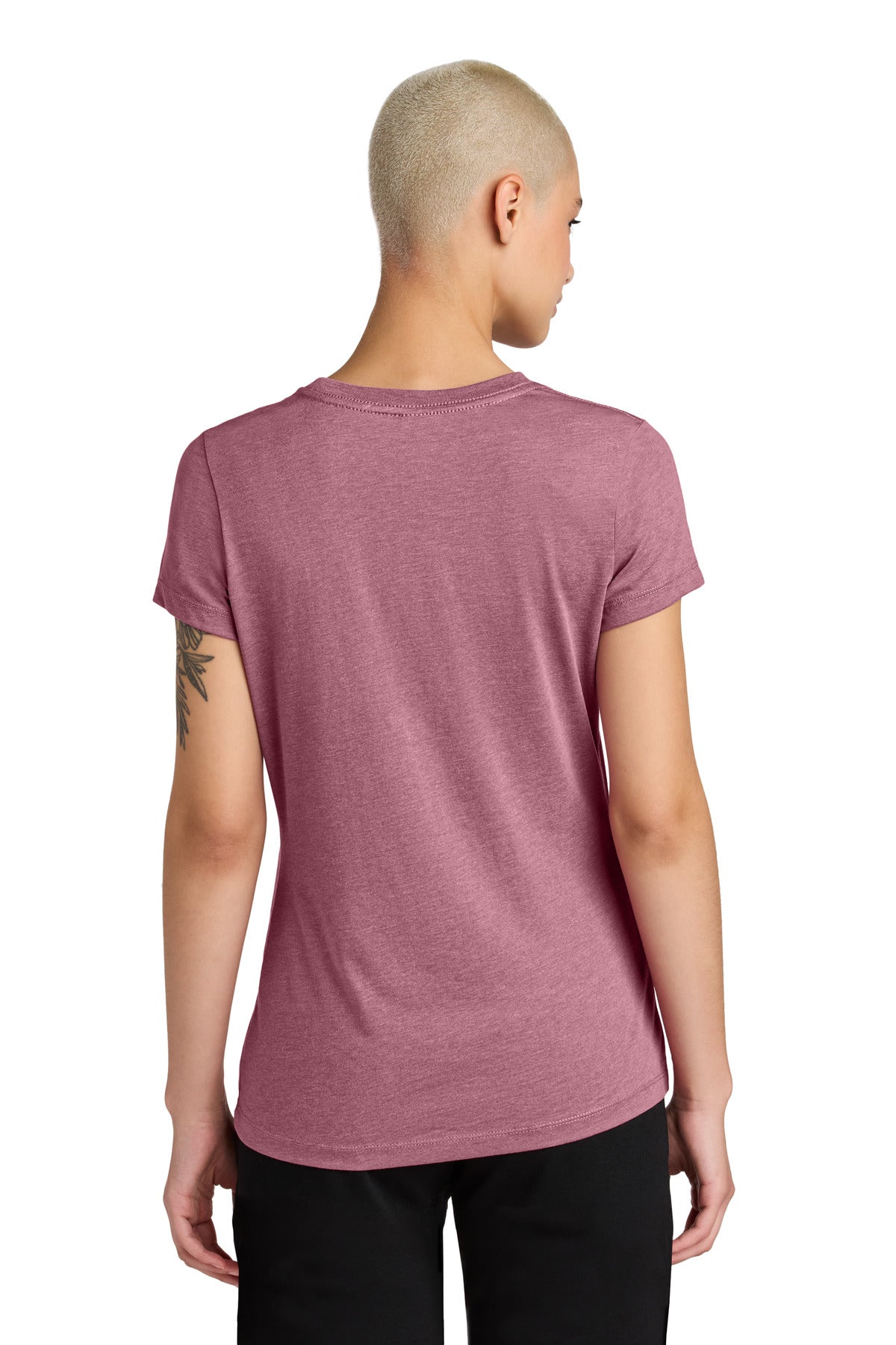 Custom Embroidered District Women's Perfect Weight CVC Tee DT188,Orchid Haze Heather