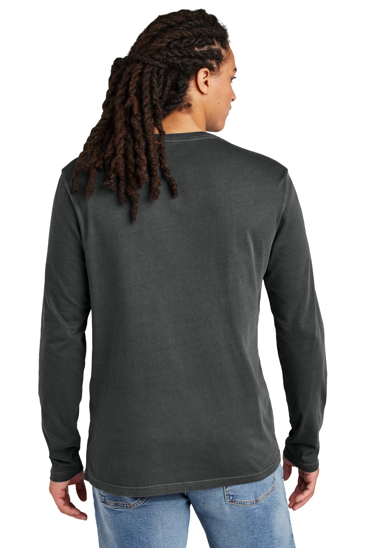 Custom Embroidered District Wash Long Sleeve Tee DT2103,Graphite