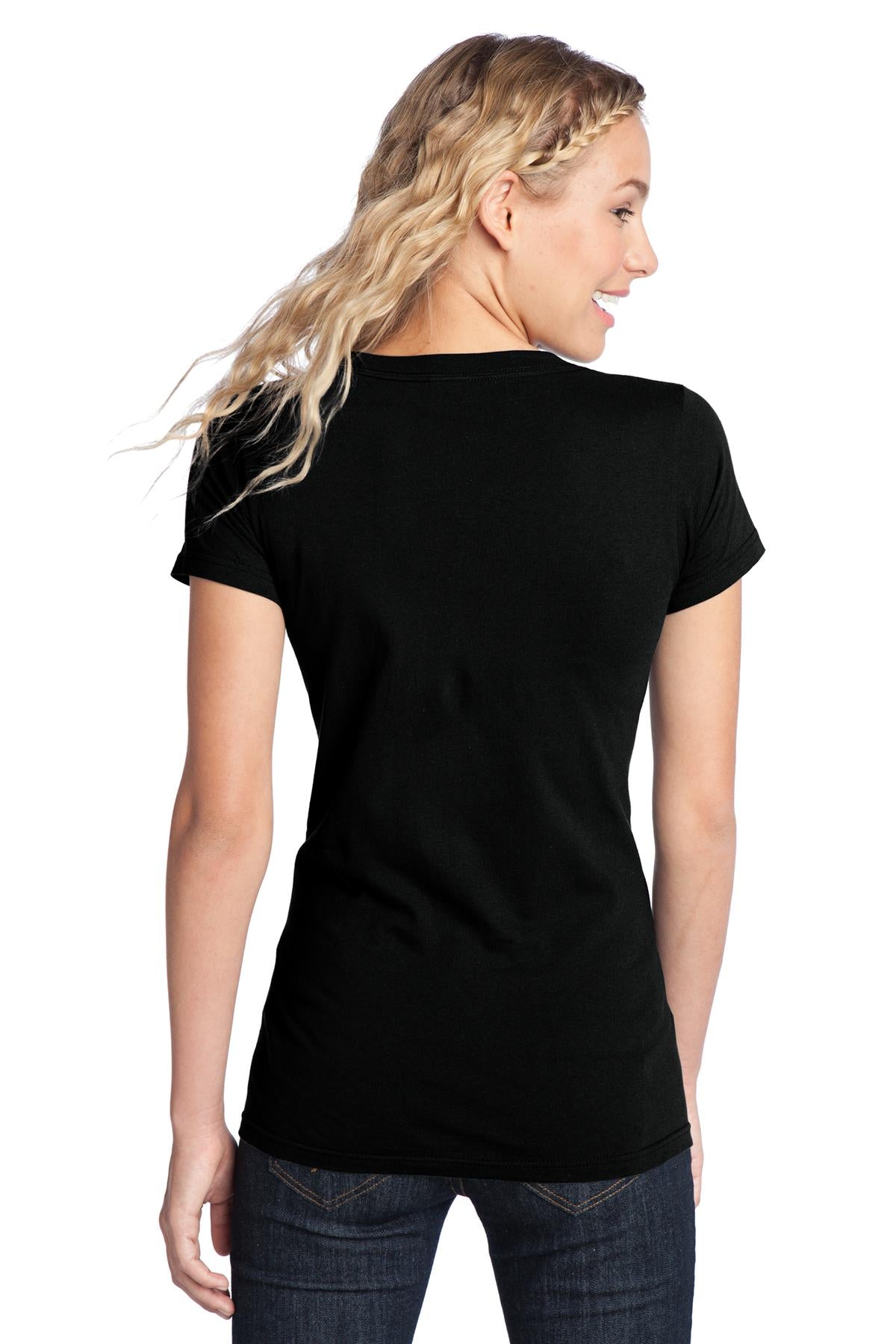 Custom Embroidered District Women's Fitted The Concert Tee DT5001,Black