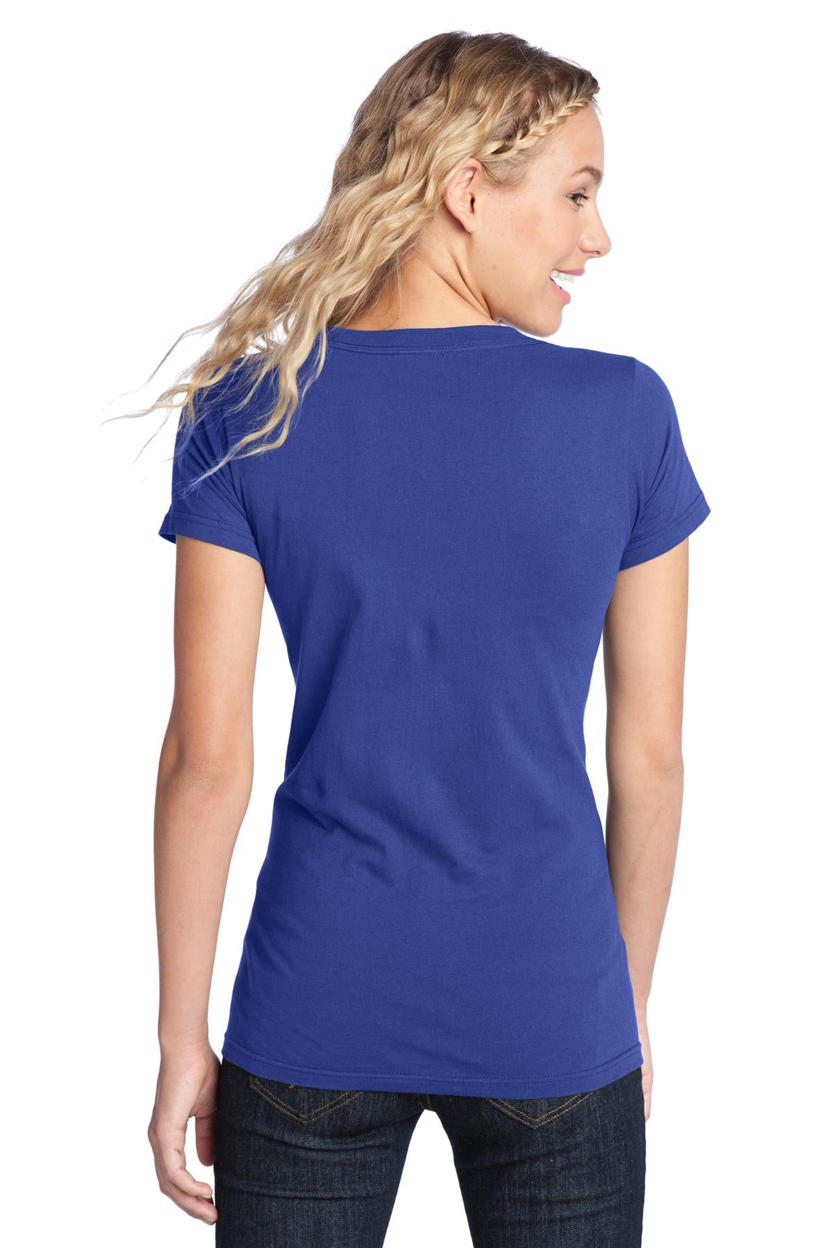 Custom Embroidered District Women's Fitted The Concert Tee DT5001,Deep Royal