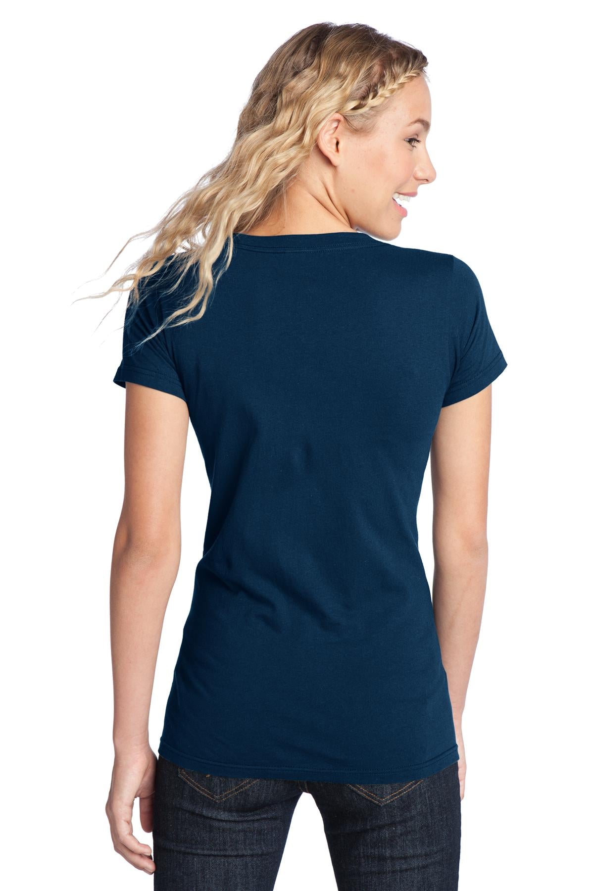 Custom Embroidered District Women's Fitted The Concert Tee DT5001,New Navy