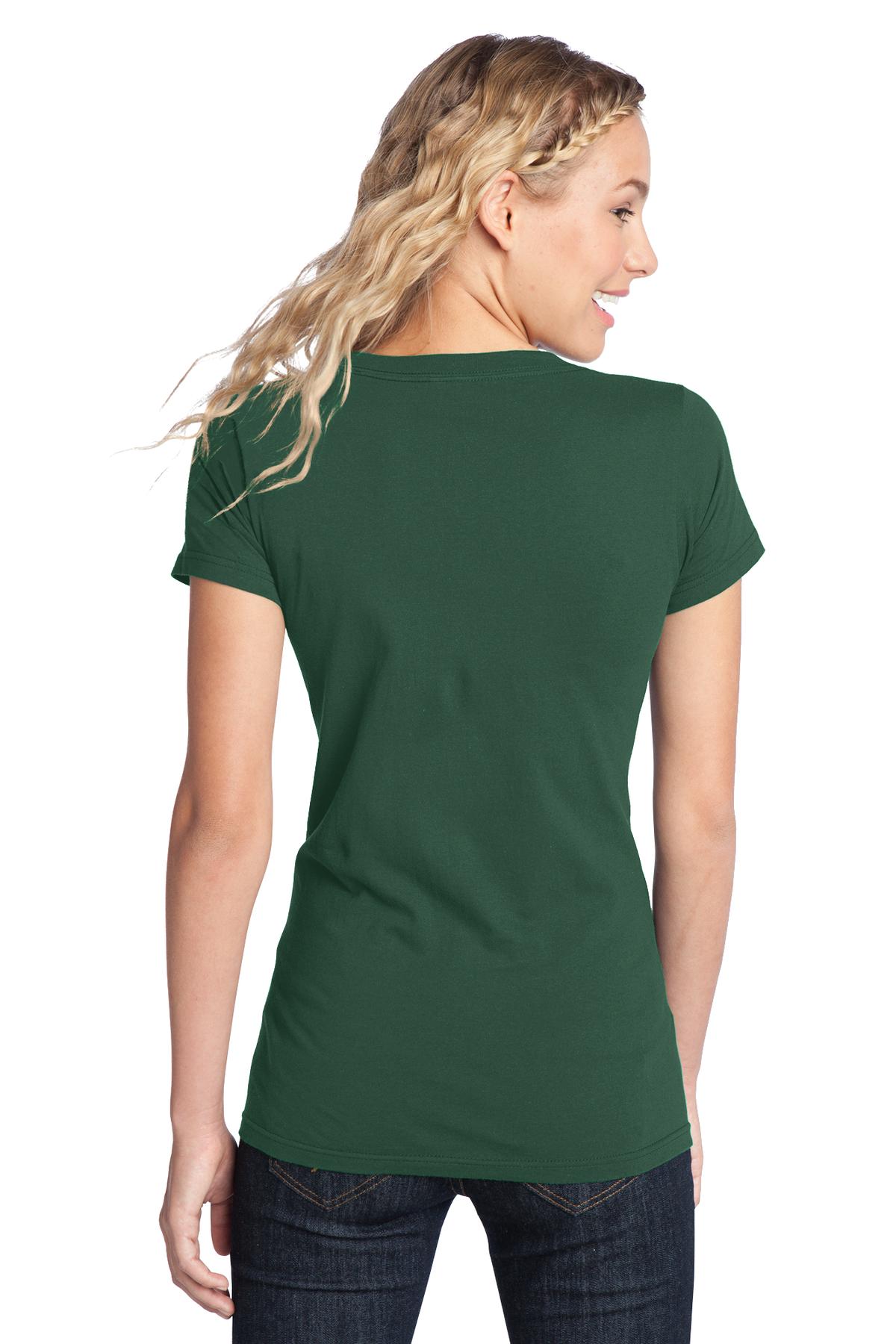 Custom Embroidered District Women's Fitted The Concert Tee DT5001,Forest Green