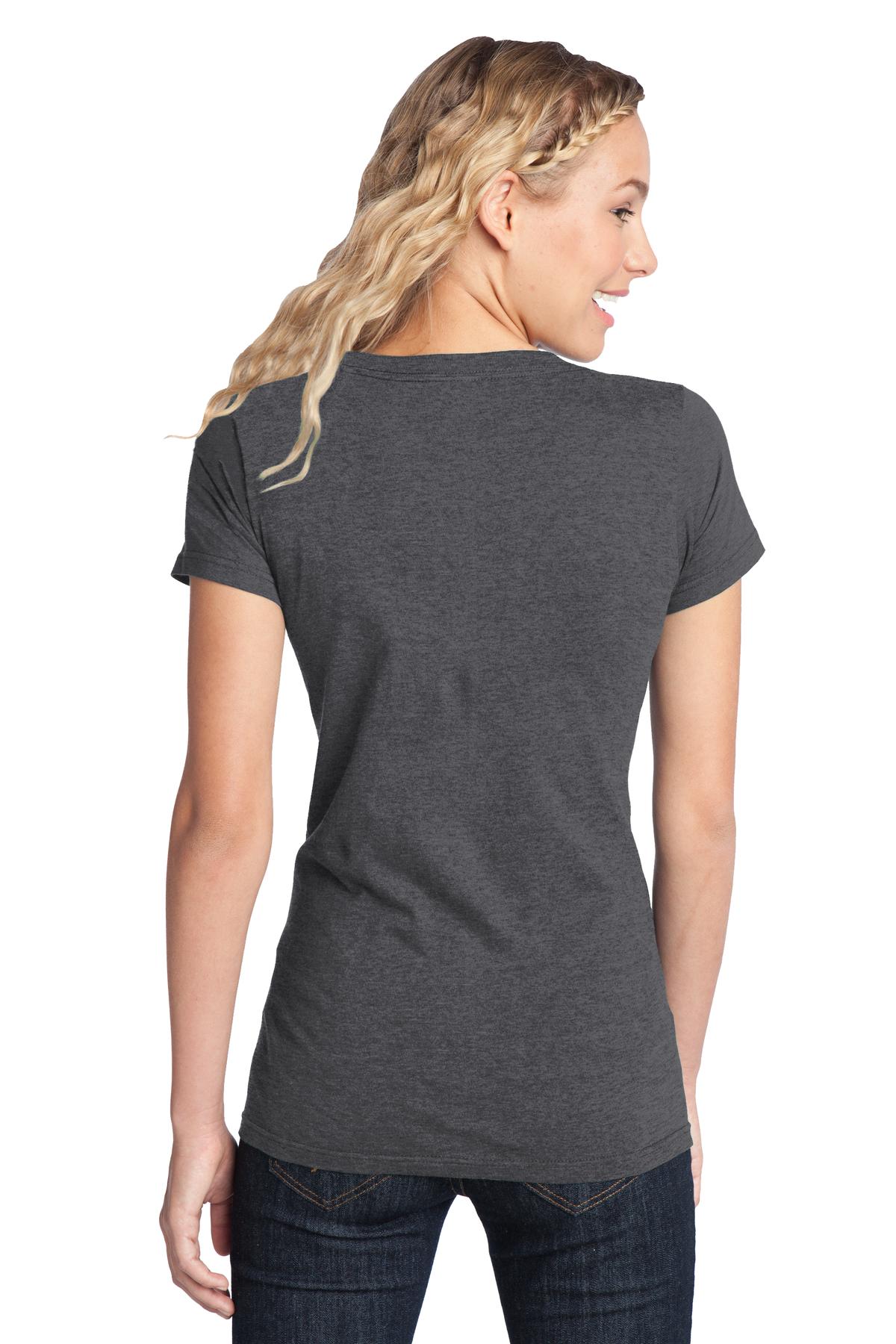 Custom Embroidered District Women's Fitted The Concert Tee DT5001,Heathered Charcoal