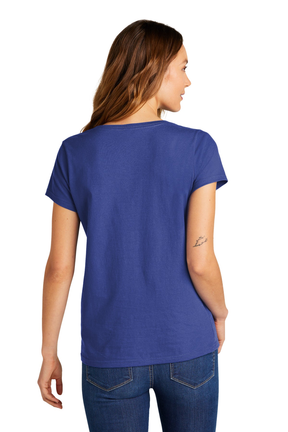 Custom Embroidered District Women's The Concert Tee V-Neck DT5002,Deep Royal