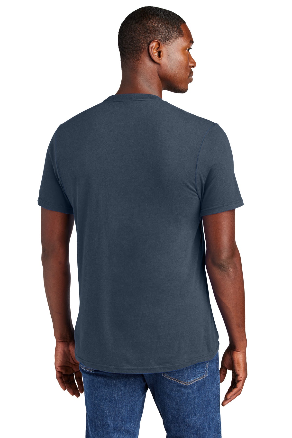 Custom Embroidered District Very Important Tee with Pocket. DT6000P,New Navy