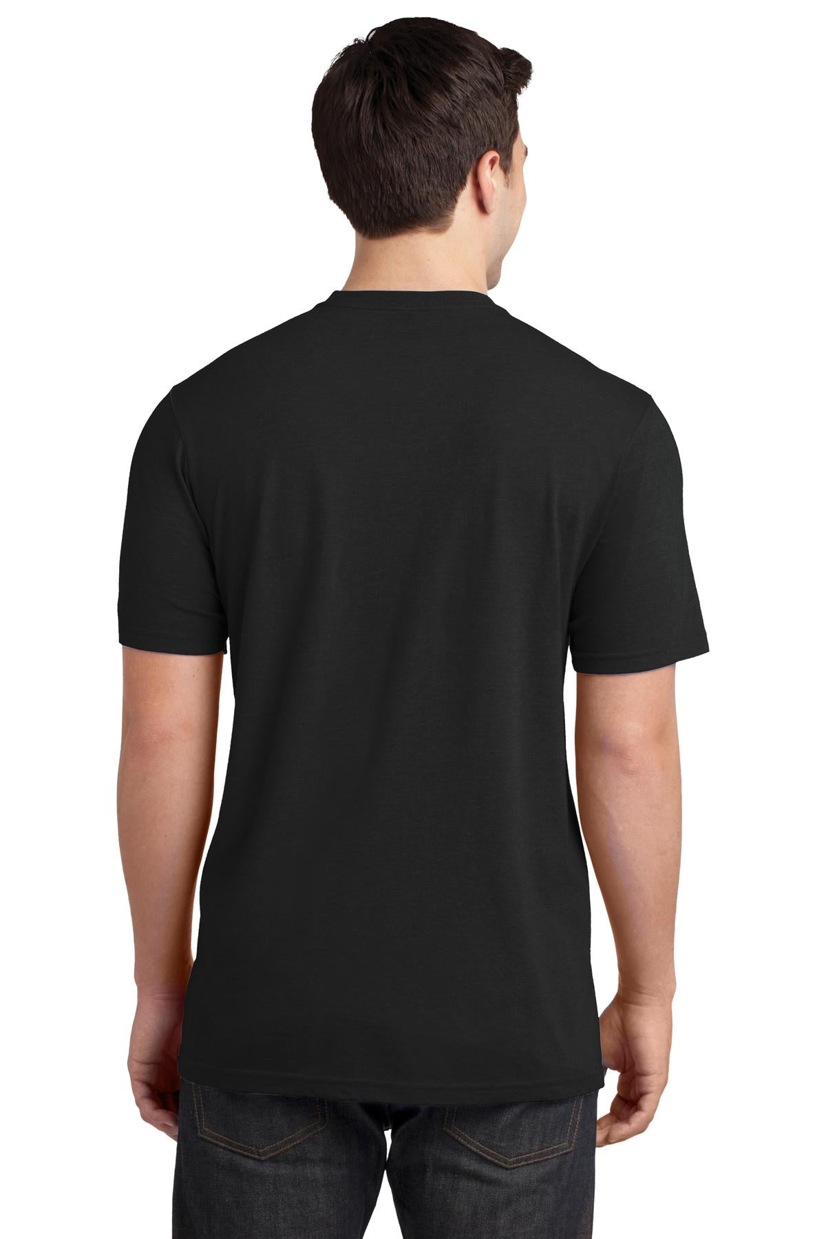 Custom Embroidered District Very Important Tee with Pocket. DT6000P,Black