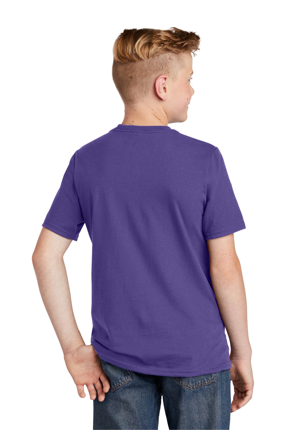 Custom Embroidered District Youth Very Important Tee. DT6000Y,Purple