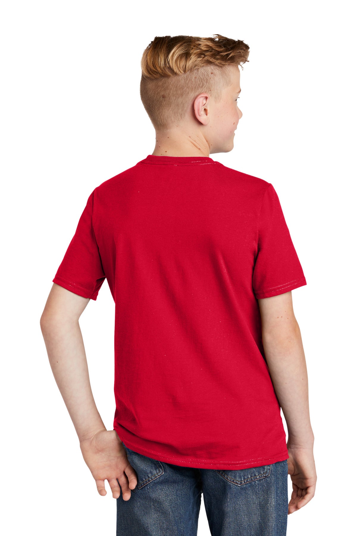 Custom Embroidered District Youth Very Important Tee. DT6000Y,Classic Red
