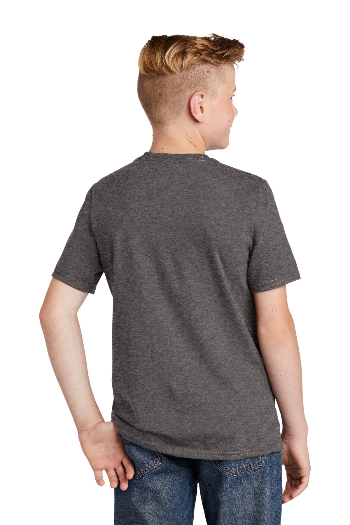 Custom Embroidered District Youth Very Important Tee. DT6000Y,Heathered Charcoal