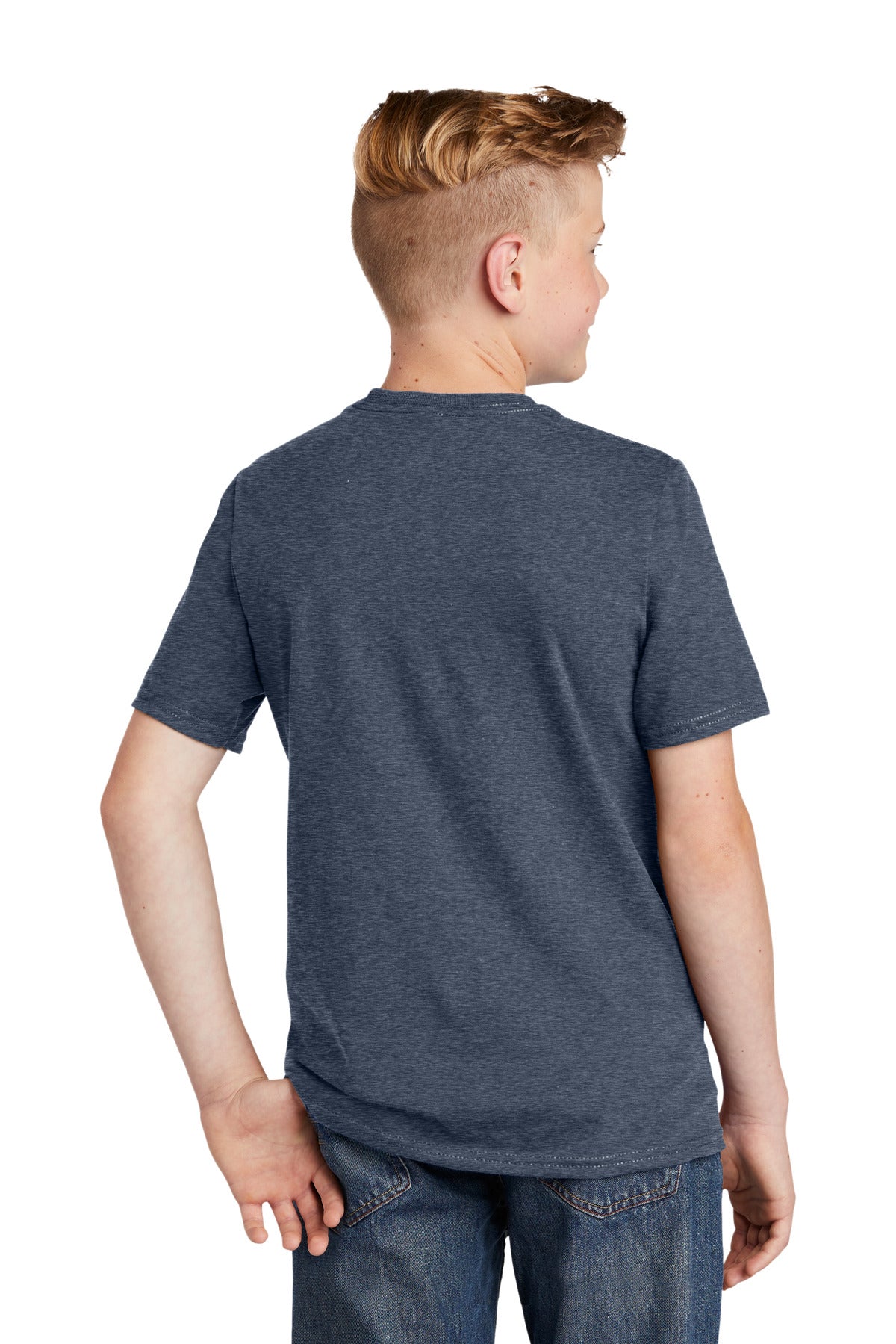 Custom Embroidered District Youth Very Important Tee. DT6000Y,Heathered Navy
