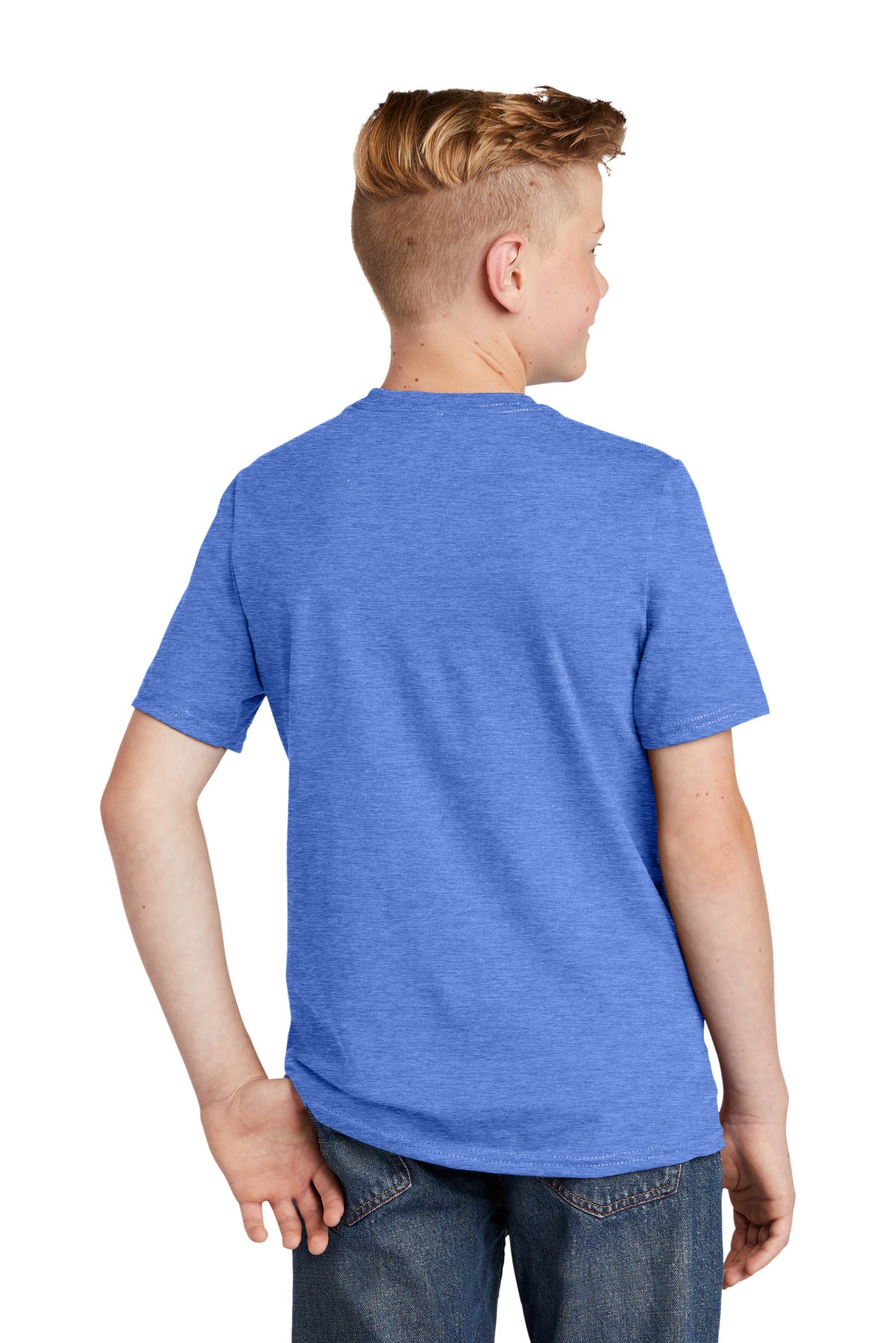 Custom Embroidered District Youth Very Important Tee. DT6000Y,Heathered Royal