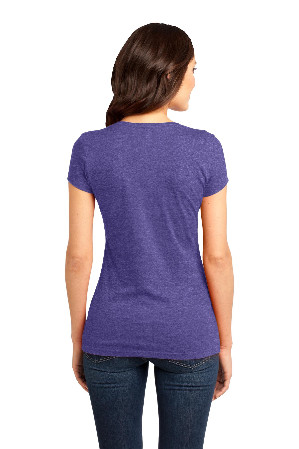 Custom Embroidered District Women's Fitted Very Important Tee. DT6001,Heathered Purple