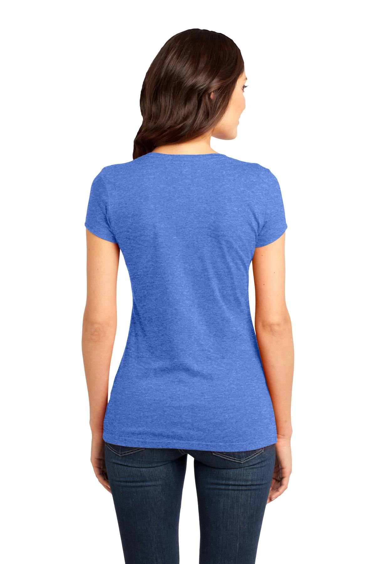Custom Embroidered District Women's Fitted Very Important Tee. DT6001,Heathered Royal