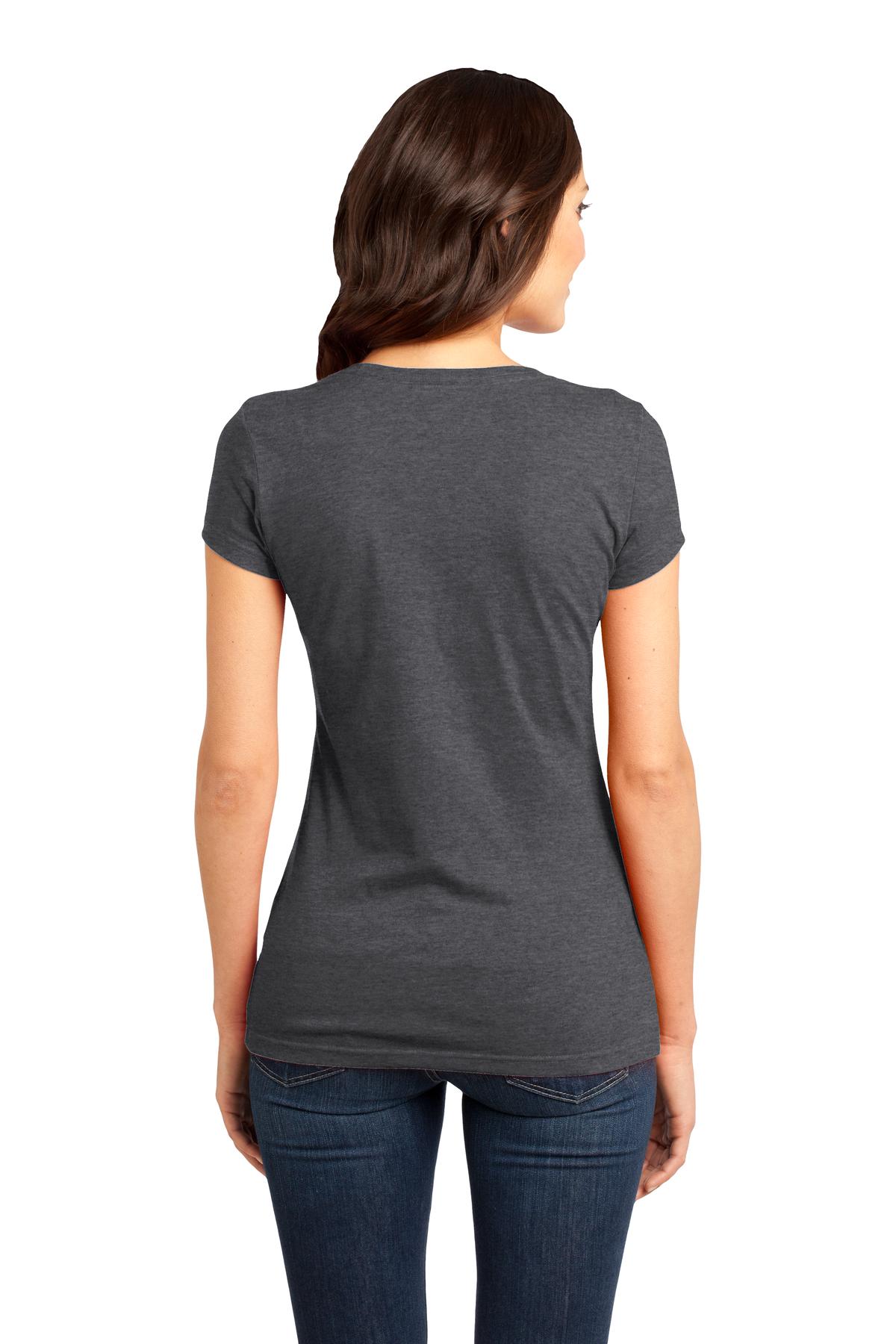 Custom Embroidered District Women's Fitted Very Important Tee. DT6001,Heathered Charcoal