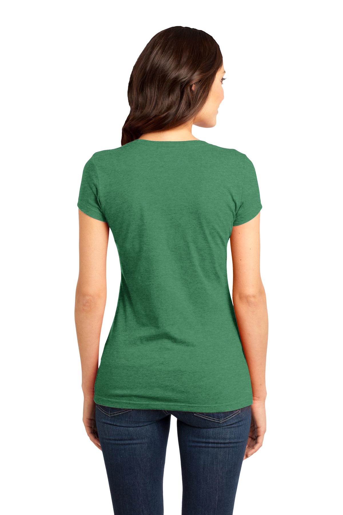 Custom Embroidered District Women's Fitted Very Important Tee. DT6001,Heathered Kelly Green