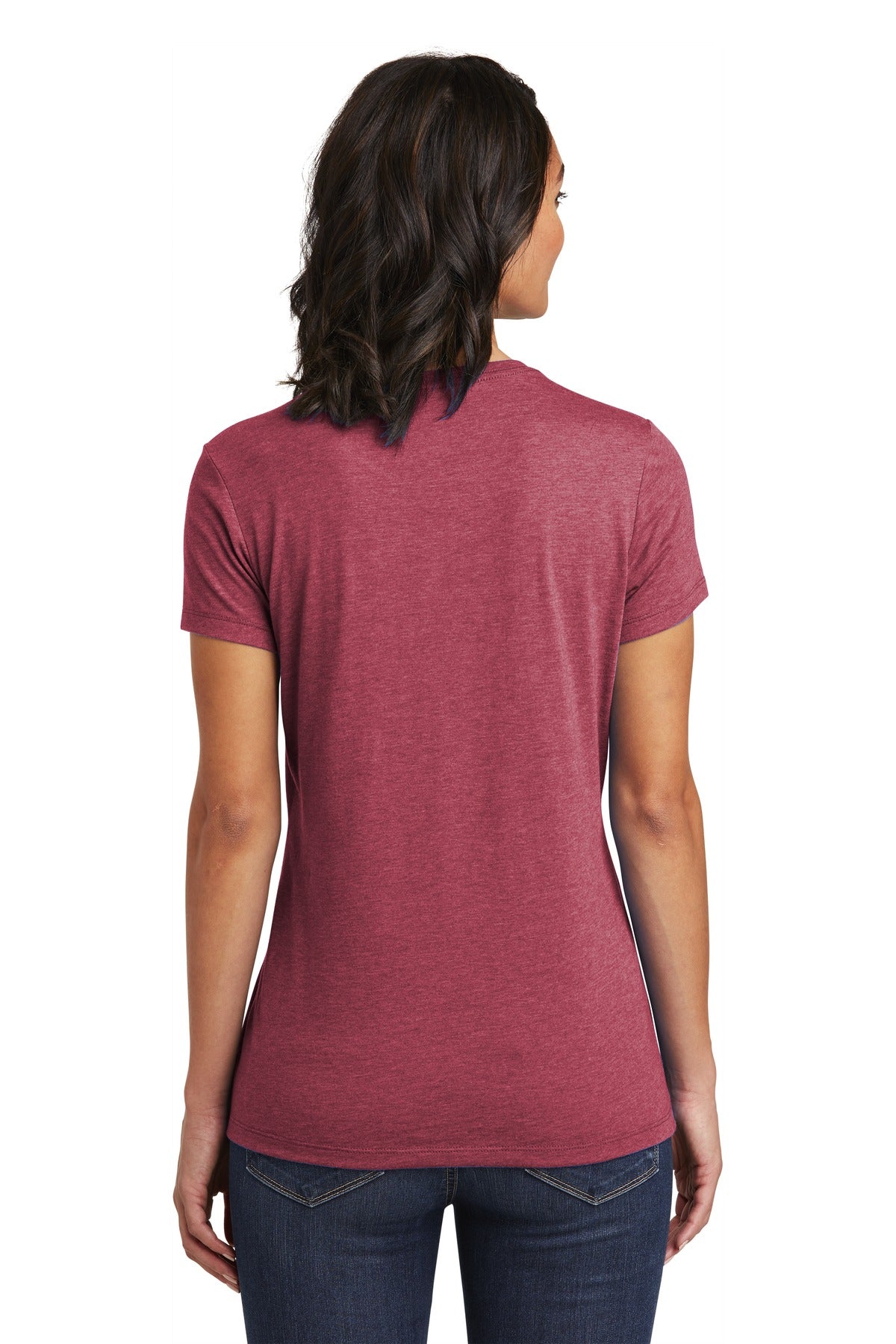 Custom Embroidered District Women's Very Important Tee . DT6002,Heathered Cardinal