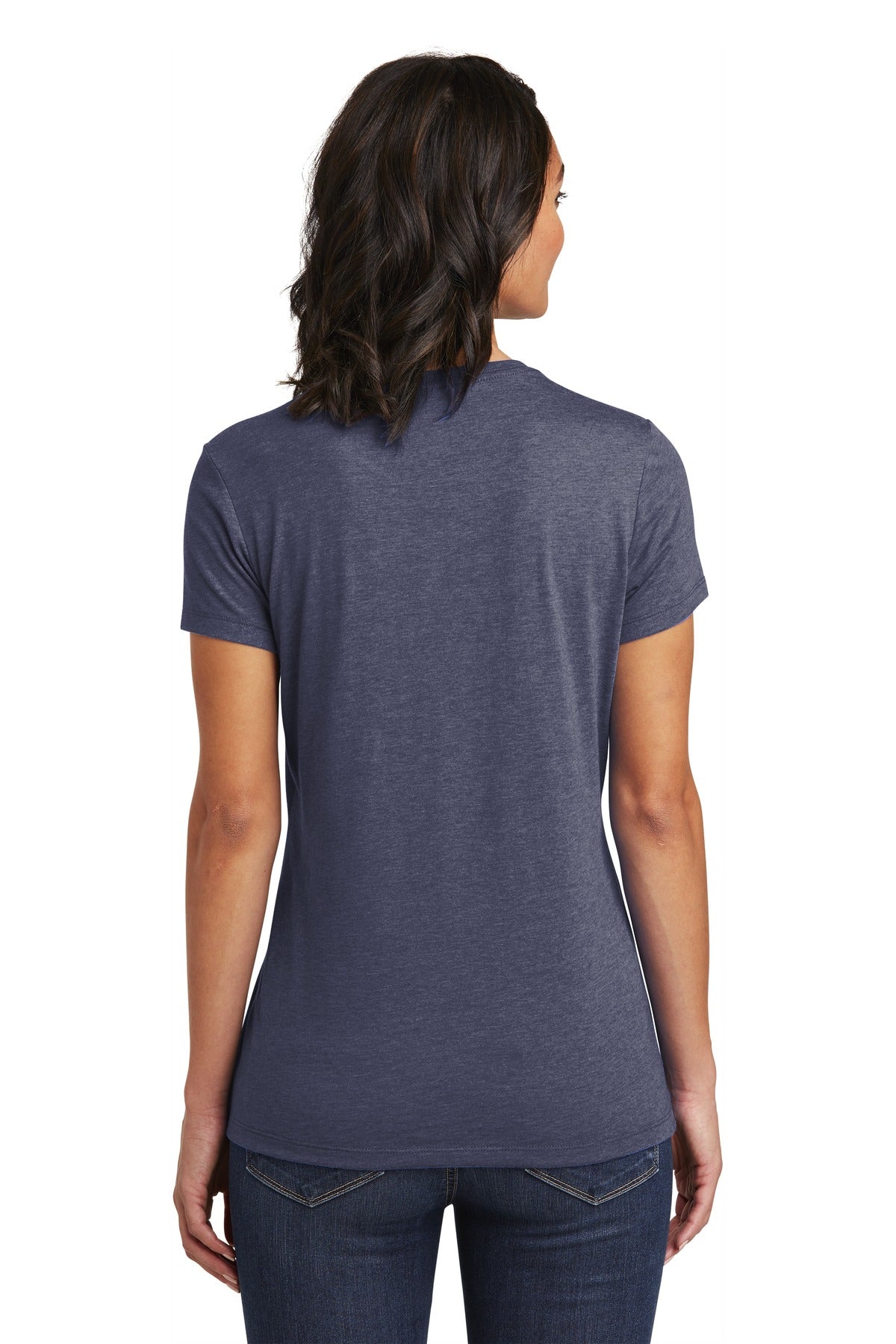 Custom Embroidered District Women's Very Important Tee . DT6002,Heathered Navy