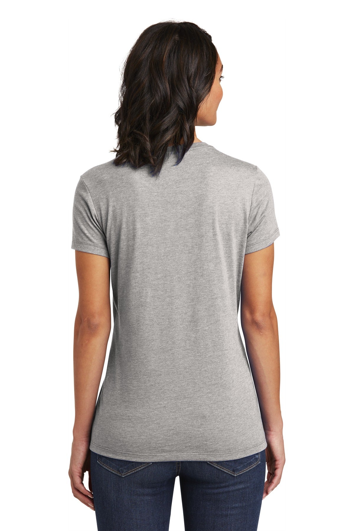 Custom Embroidered District Women's Very Important Tee . DT6002,Light Heather Grey
