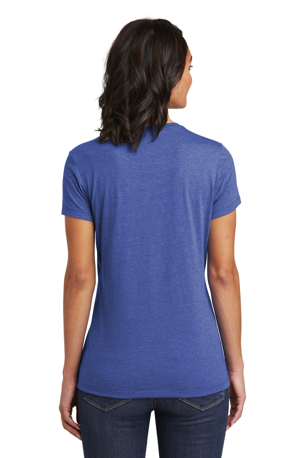 Custom Embroidered District Women's Very Important Tee . DT6002,Royal Frost
