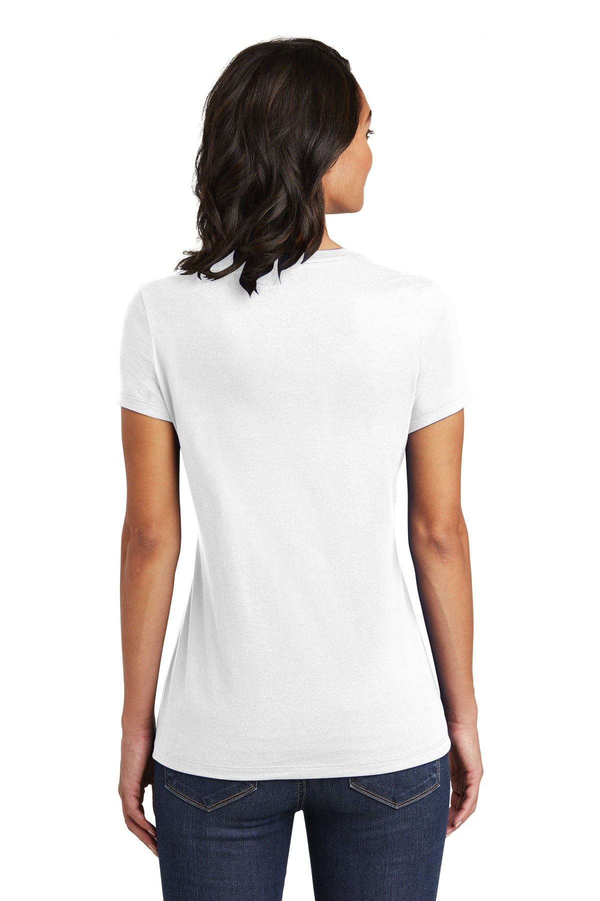 Custom Embroidered District Women's Very Important Tee . DT6002,White