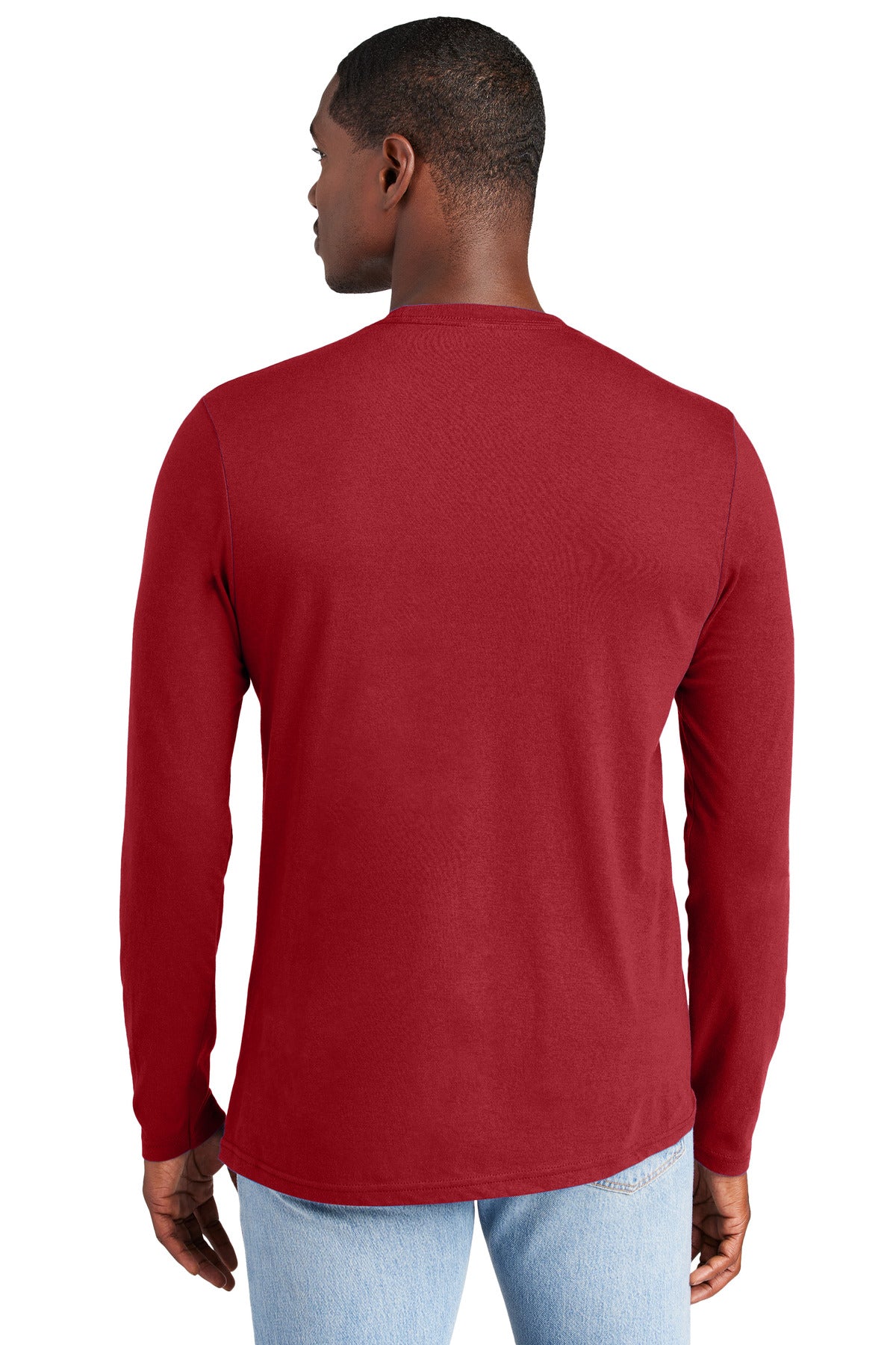 Custom Embroidered District Very Important Tee Long Sleeve. DT6200,Classic Red