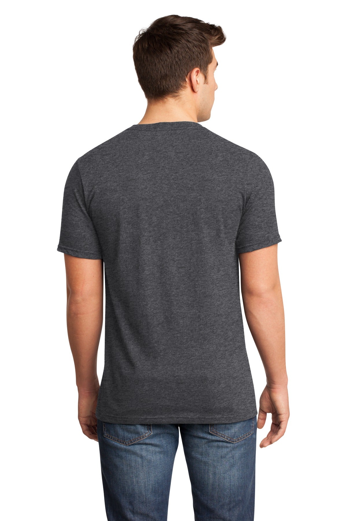 Custom Embroidered District Very Important Tee V-Neck. DT6500,Heathered Charcoal