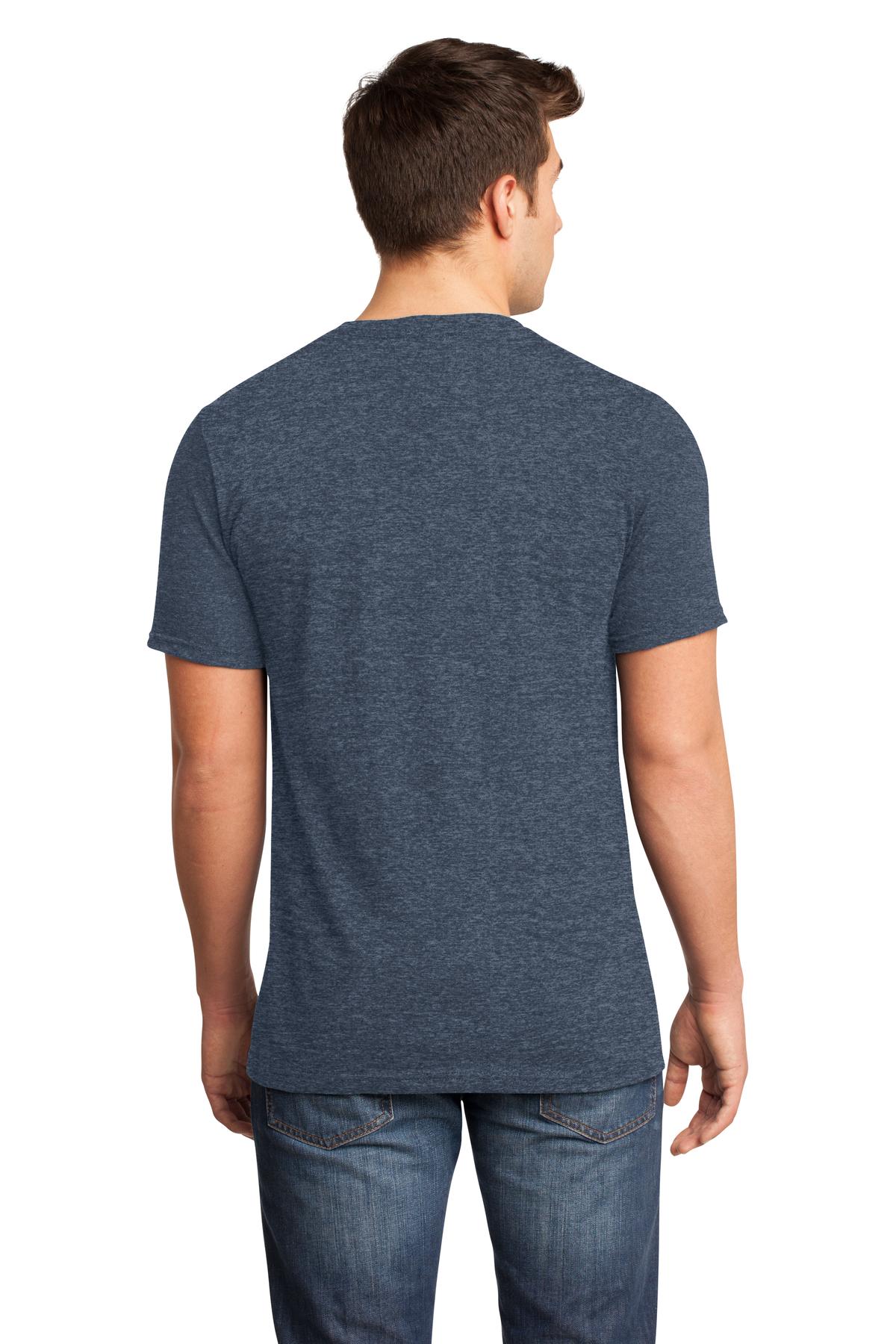Custom Embroidered District Very Important Tee V-Neck. DT6500,Heathered Navy