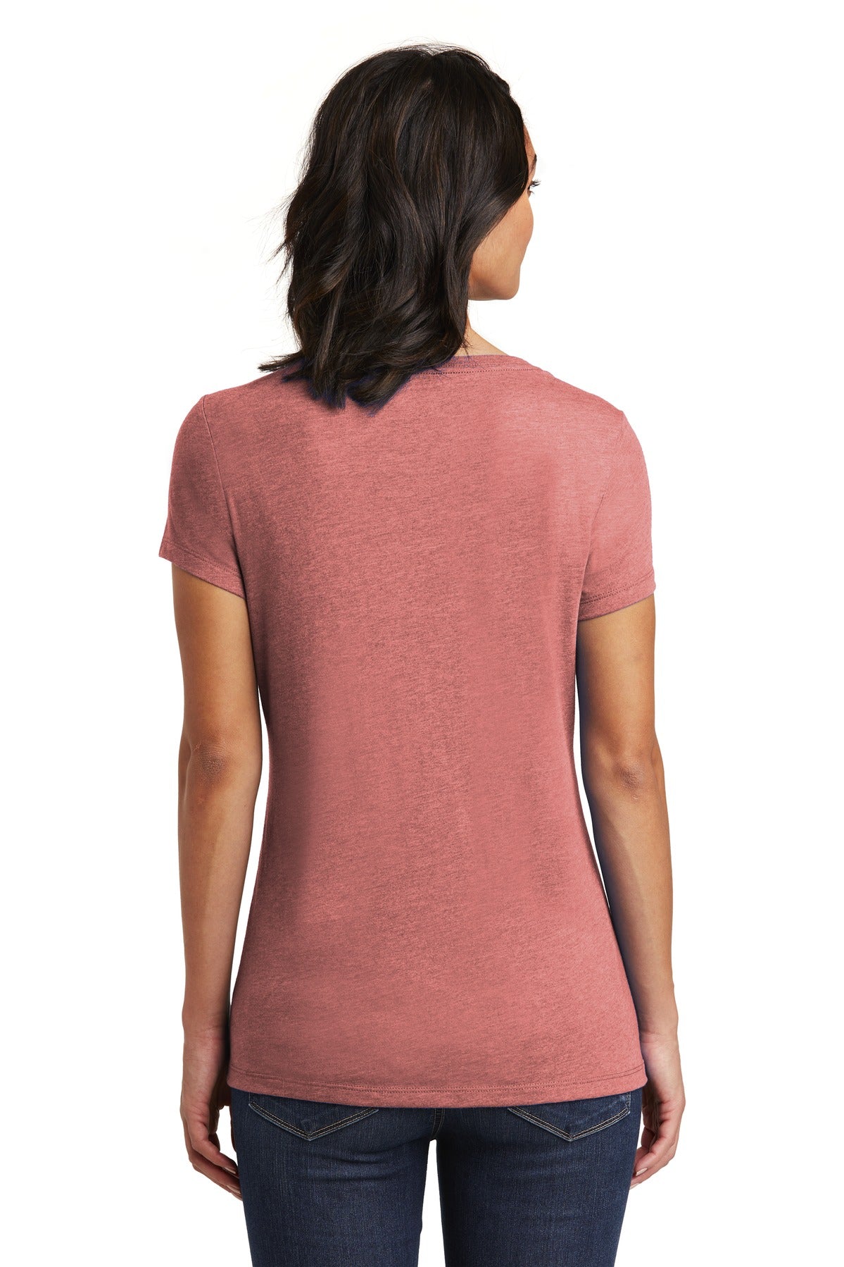Custom Embroidered District Women's Very Important Tee V-Neck. DT6503,Blush Frost