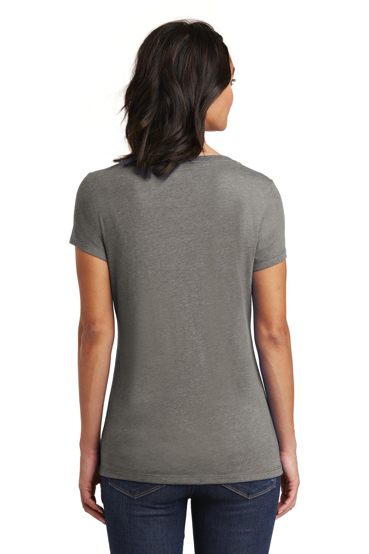 Custom Embroidered District Women's Very Important Tee V-Neck. DT6503,Grey Frost