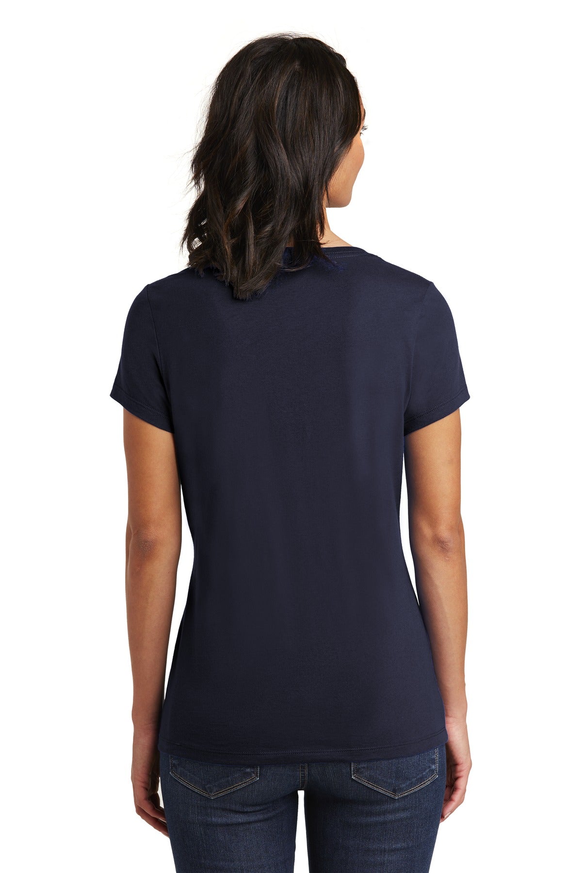 Custom Embroidered District Women's Very Important Tee V-Neck. DT6503,New Navy