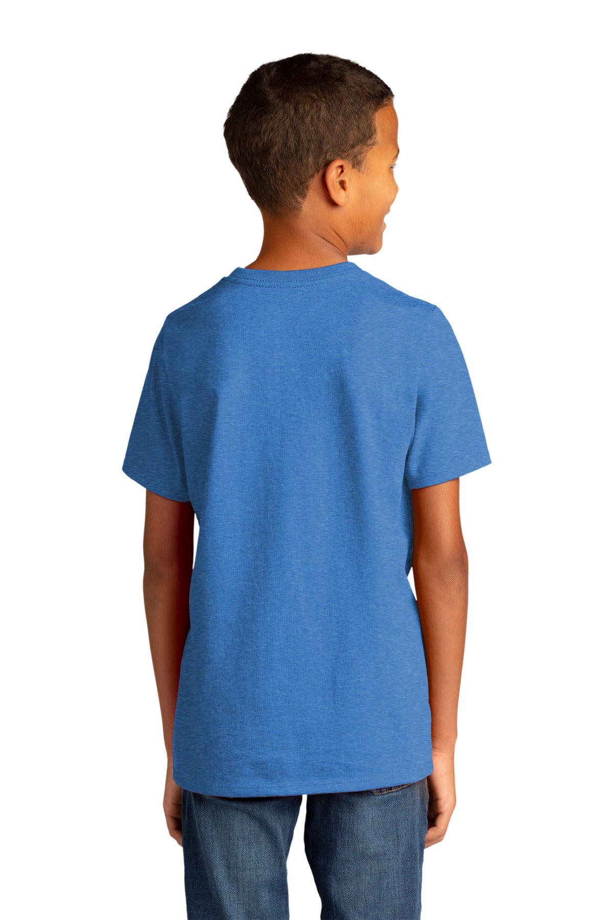 Custom Embroidered District Youth Re-Tee DT8000Y,Blue Heather