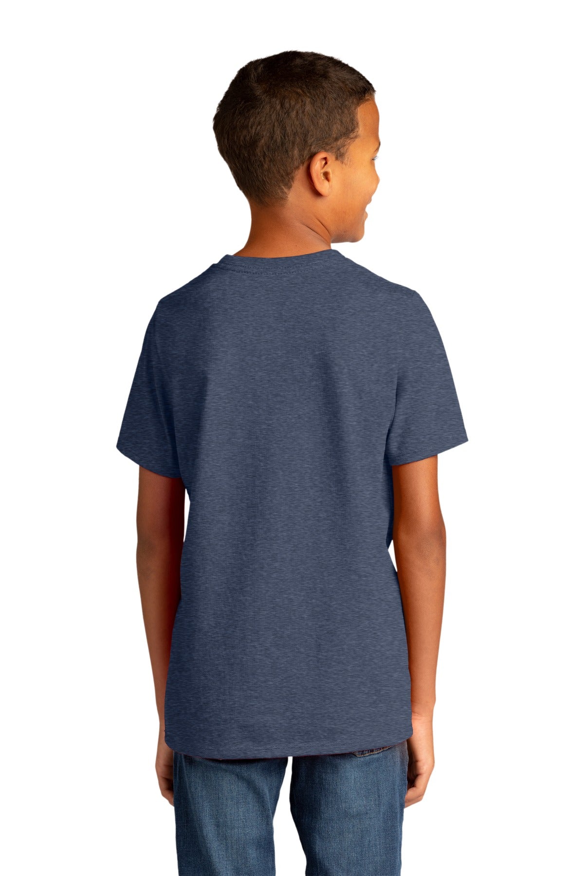Custom Embroidered District Youth Re-Tee DT8000Y,Heathered Navy