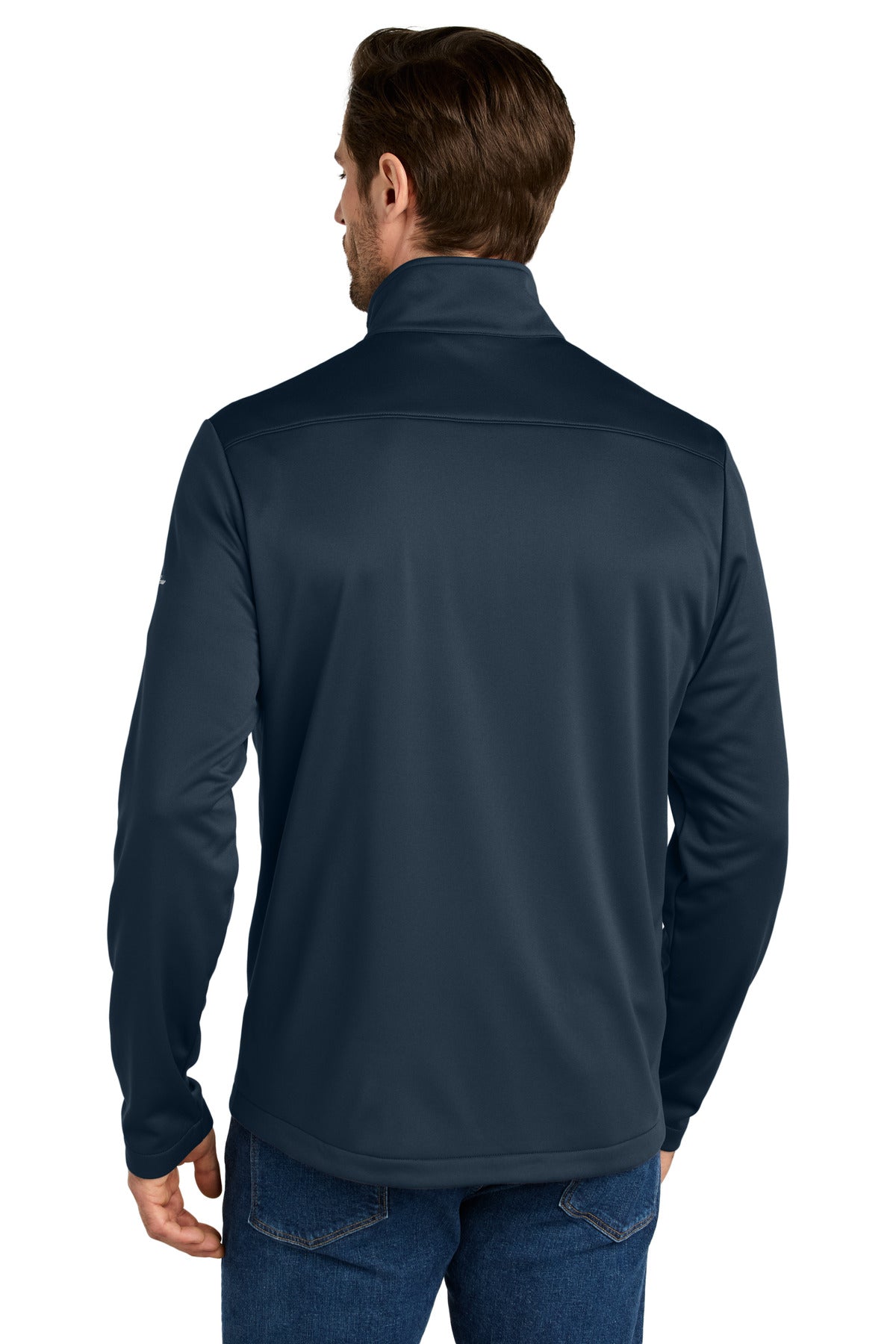 Custom Embroidered Eddie Bauer Smooth Mid Layer Fleece Full-Zip EB2460,River Blue Navy