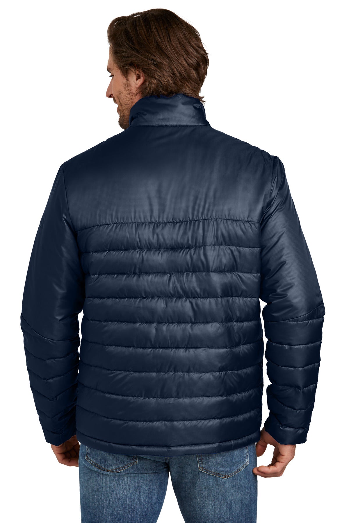 Custom Embroidered Eddie Bauer Quilted Jacket EB510,River Blue Navy