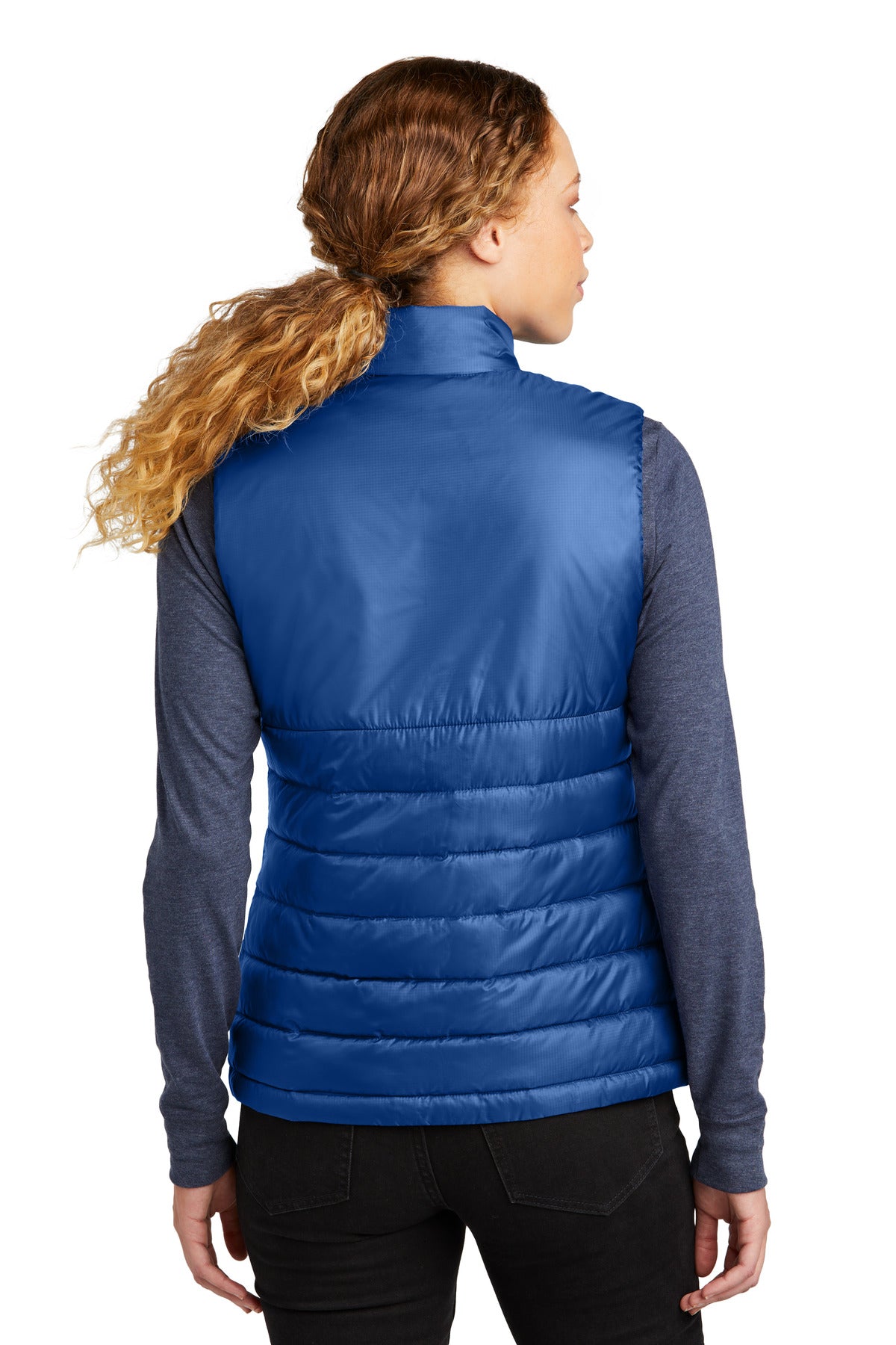 Custom Embroidered Eddie Bauer Women's Quilted Vest EB513,Cobalt Blue