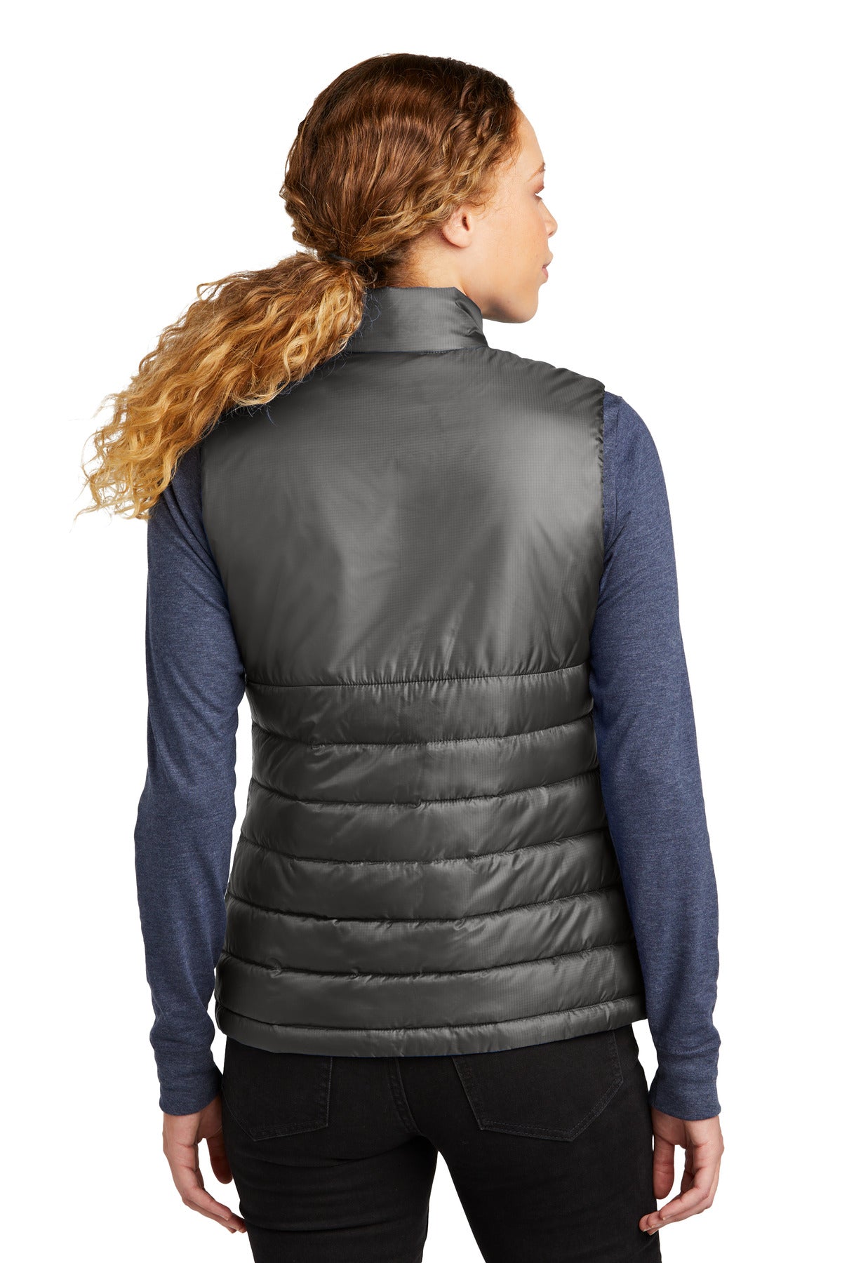 Custom Embroidered Eddie Bauer Women's Quilted Vest EB513,Iron Gate