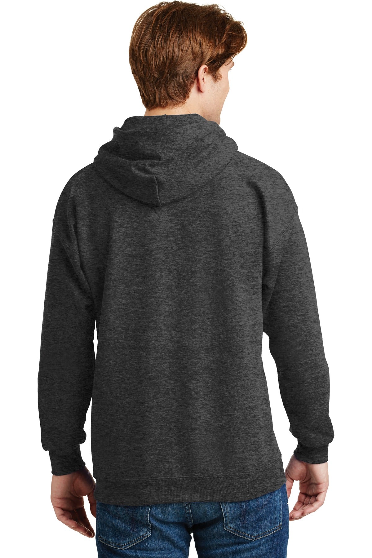 Custom Embroidered Hanes Ultimate Cotton - Pullover Hooded Sweatshirt. F170,Charcoal Heather