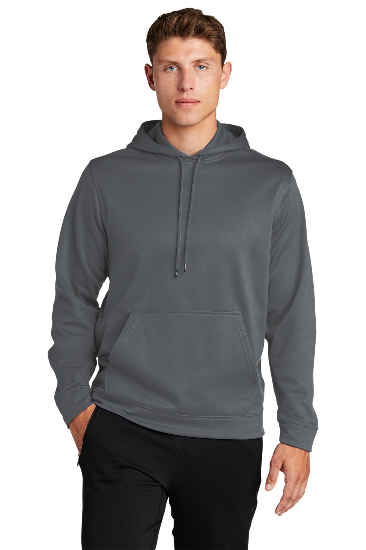 Sport-Tek Sport-Wick Fleece Hooded Pullover. F244 Dark Smoke Grey