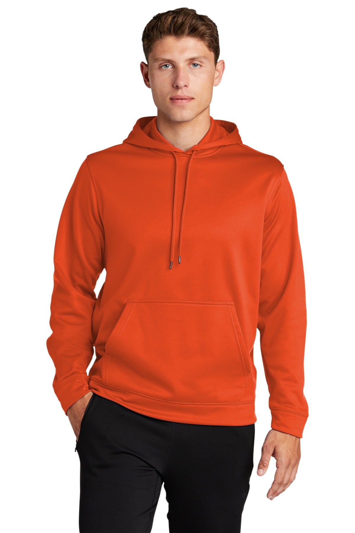 Sport-Tek Sport-Wick Fleece Hooded Pullover. F244 Deep Orange