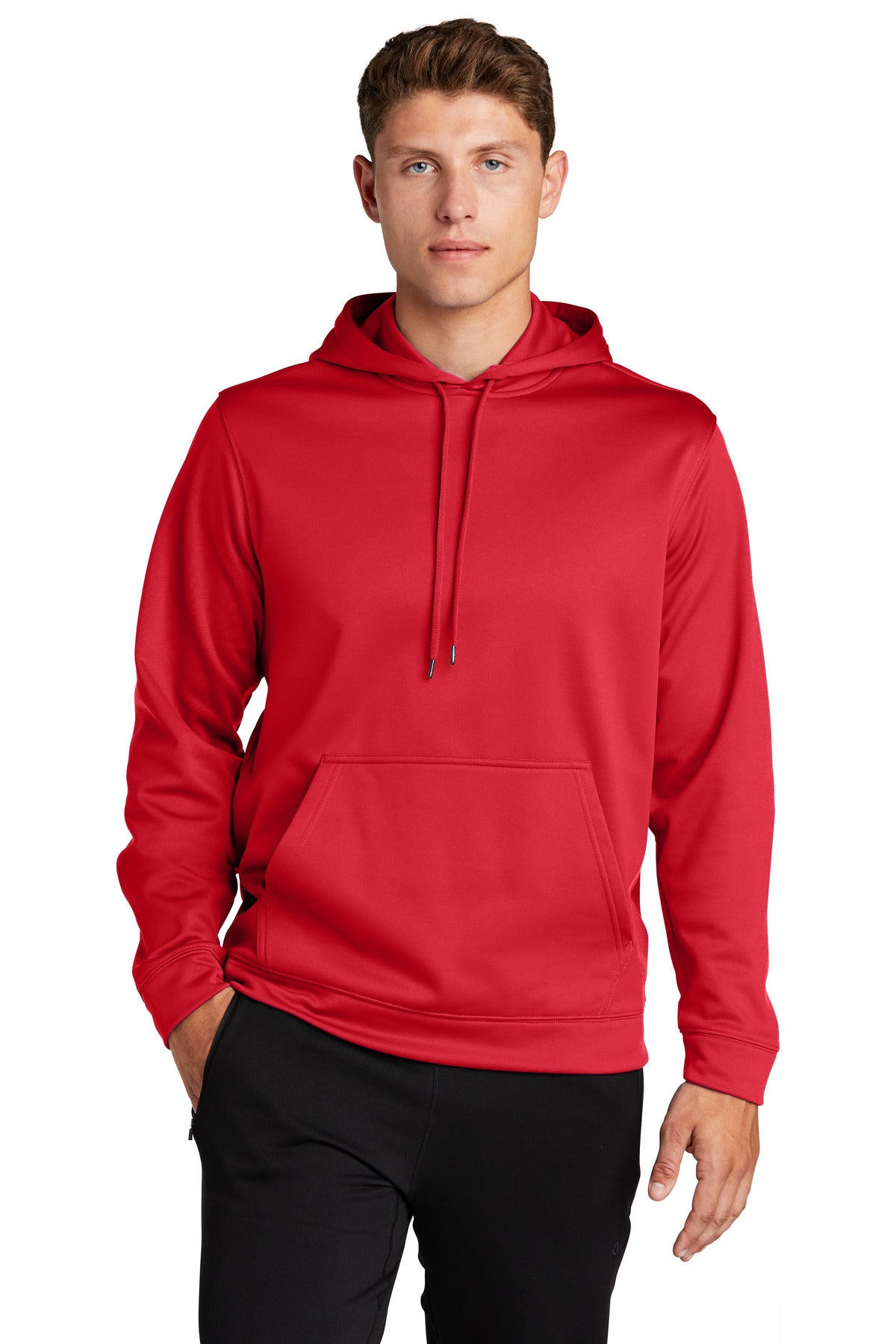 Sport-Tek Sport-Wick Fleece Hooded Pullover. F244 Deep Red