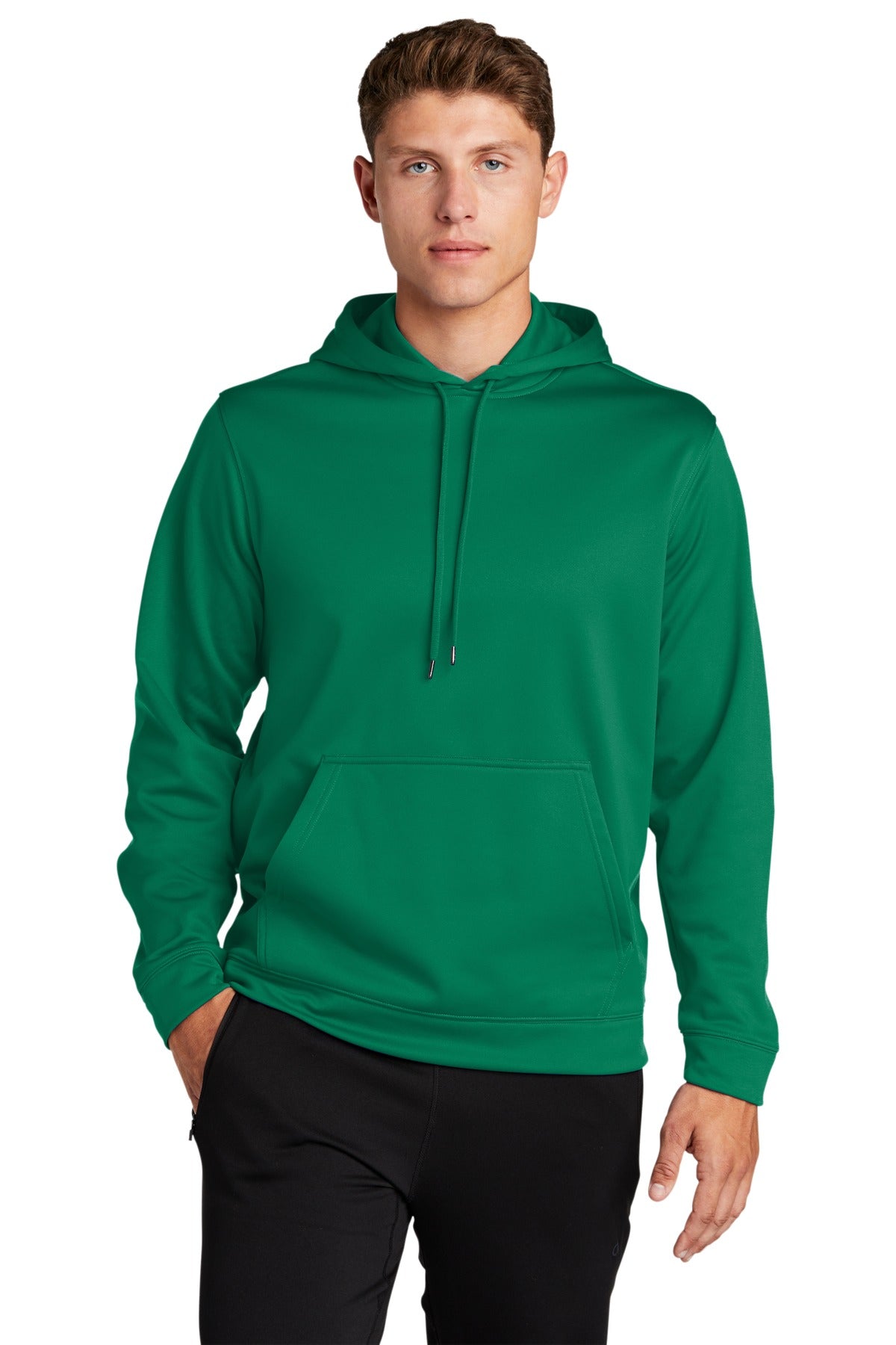Sport-Tek Sport-Wick Fleece Hooded Pullover. F244 Kelly Green